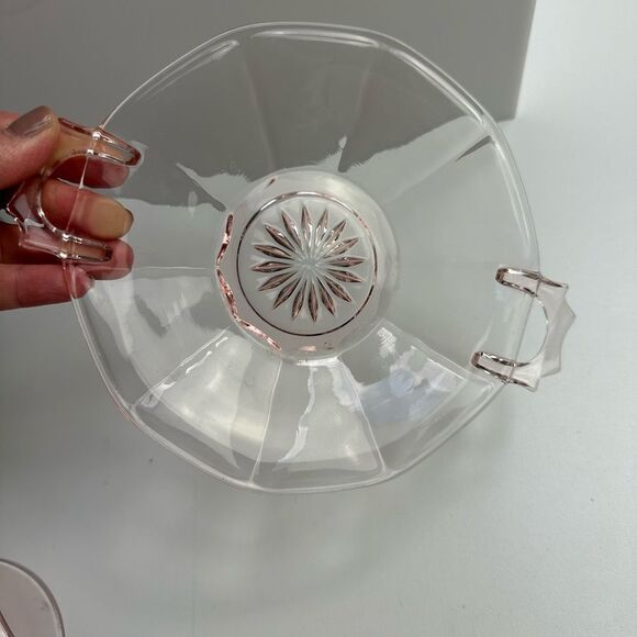 Various Vintage Pink Depression Glass Collection Plates, Dish, Serving Items - Picture 6 of 15